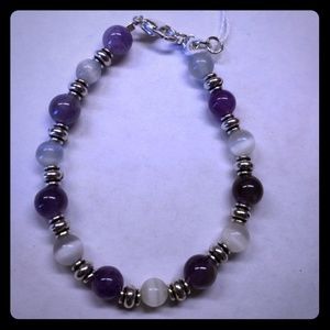 6- 8 years, Purple and White Bracelet
